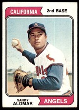 1974 TOPPS SANDY ALOMAR SR. CALIFORNIA ANGELS #347