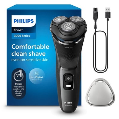 Philips Norelco - Series 3000 Rechargeable Wet/Dry Electric Shaver - Black