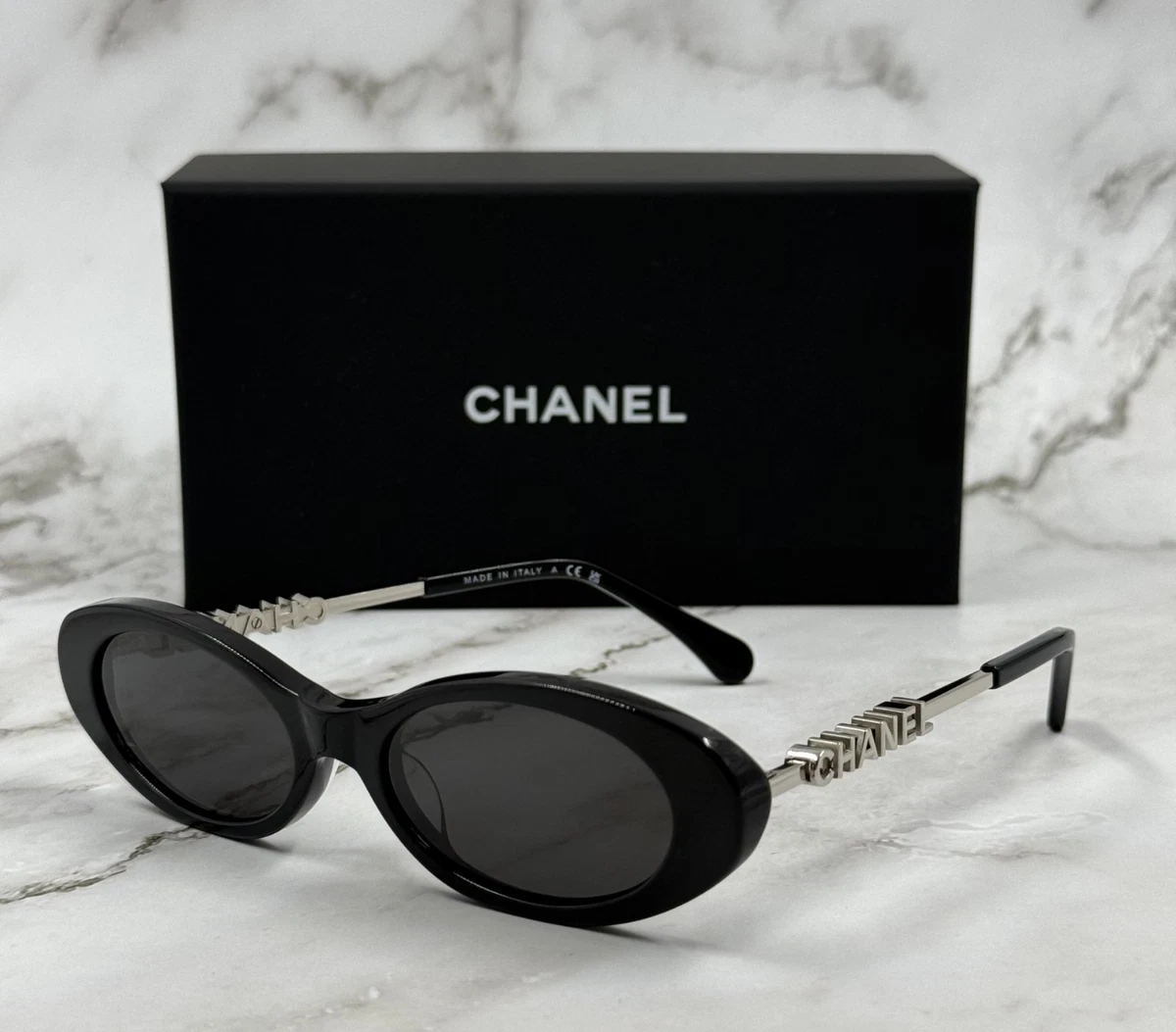 CHANEL Gray Oval Sunglasses for Women for sale | eBay