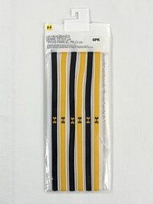 New Under Armour UA Women's Non Slip Elastic Headbands Black Yellow/Gold 6 Pack