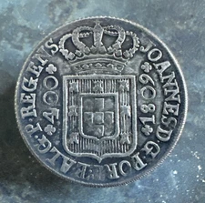 Portugal 1816 400 Reis Silver Coin Pill Box Trinket Holder Container