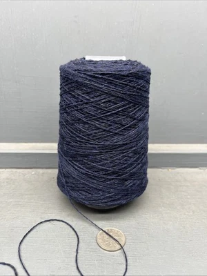 YTYF 200G 2/14NM 100% GEELONG LAMBSWOOL LAMAINE BY T&D DARK NAVY MIXTURE 3 PLY COSMOS
