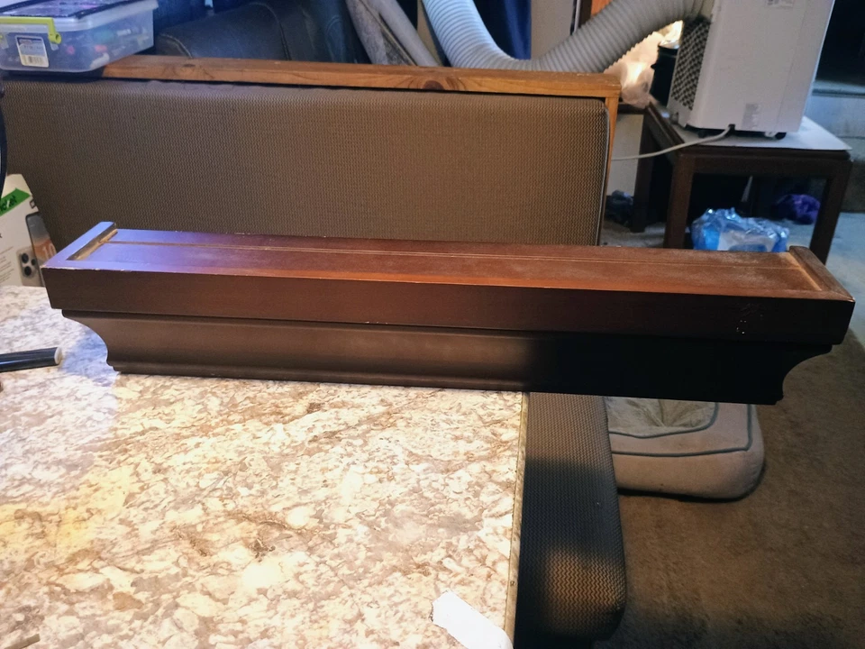 Floating Wooden Wall Shelf Crown Molding Design W/Plate Groove 24"X4"X4.5" - Image 3 of 3