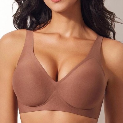 Women Wireless Push Up Bra Deep V Seamless Padded No Underwire Comfort