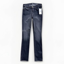 7 For All Mankind Womens Jeans Size 27 Modern Straight Charcoal Gray Stretch NWT