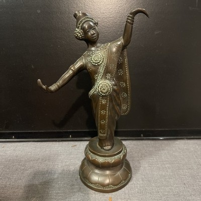 Vintage BRONZE Statue Indochina Ramayana Dancer Figure 9.5  Tall