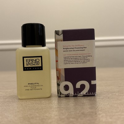 Erno Laszlo Brightening Cleansing Bar Soap  1.7 oz + Phelityl Pre Cleansing Oil