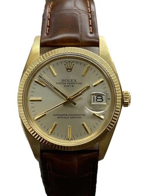 Rolex Oyster Perpetual Date 34mm 1503 Silver Dial Automatic Watch