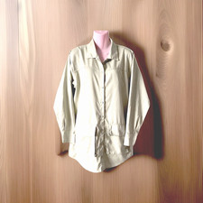 Ladies Light Green Longline Shirt Dress Heavy Cotton Pockets Size 10 Ex Cond