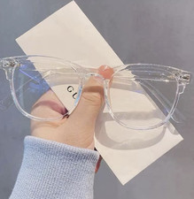 Transparente Kunststoff-Vollrandbrille Unisex...