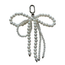 Sweet Pearl Beaded Bowknot Keychain Pendant Lovely Decorations Keyring Charm