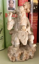 Antique Chinese Soapstone Carving Of An Immortal - possibly Shouxing / Shao Lao 
