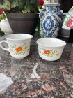 Vintage Corning Corelle Wildflower Sugar and Creamer Set Milk Glass 1970s USA