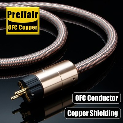 Audiophile US EU Schuko Pure Copper HIFI Audio Power Cable AC Mains Supply Cord