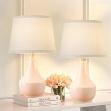 Table Lamp Set of 2, 18.63  Ceramic Lamp Classic Beside Lamps Nightstand Lamp...