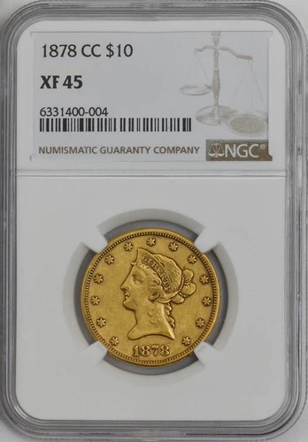 1878-CC $10 Gold Liberty XF45 NGC 946270-1