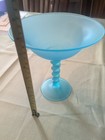 TIFFIN GLASS CO. SATIN SKY BLUE HIGH FOOTED COMPOTE C. 1920S-1930S. FROSTED — photo 5