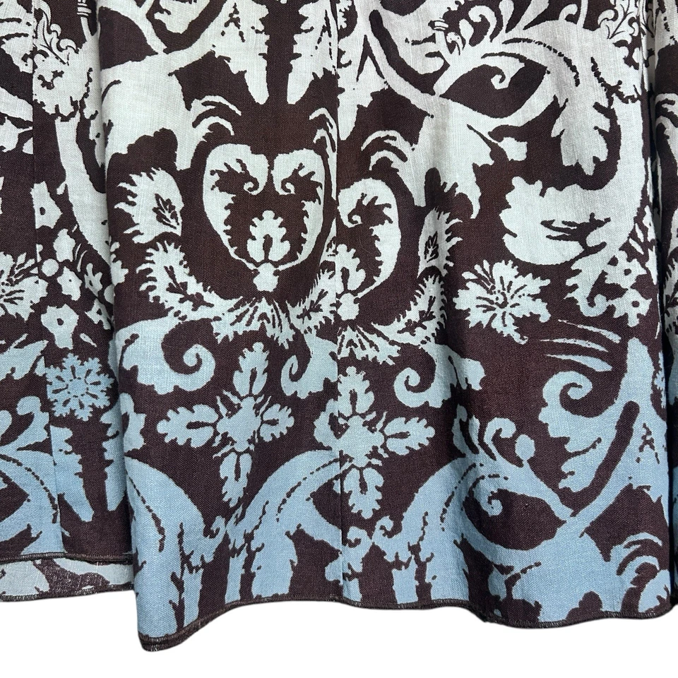 Maxi Falda Trompeta Hippie Boho Tapemeasure De Colección Para Mujer Marrón Paisley Lino M 4 Foto 3 de 4