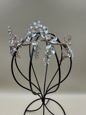 Rose Gold Crystal Bridal Hair Vine Flexible Wedding Headpiece Leaf Crown