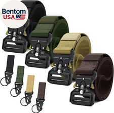 Tactical Belt Men 4 Pack, Compass Military Nylon Web Belt, Heavy Duty Belt Quick