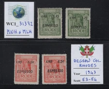 WC1_31372. AEGEAN COL.: ISL. RODI. 1943 special del. set. Sc.E3-E4. MNH & MLH