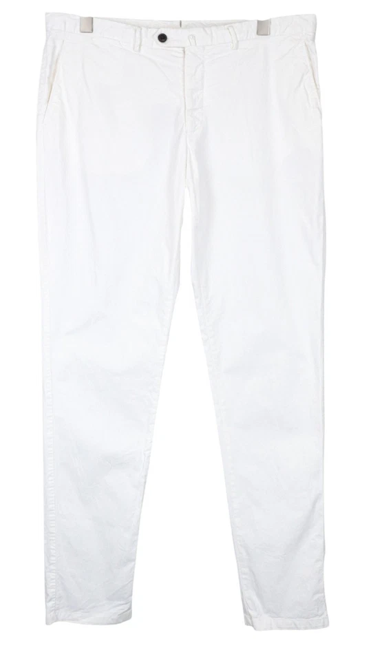 Suitsupply Porto Novo Herren Chino Stretch Slim Flat-Front Weiß UK38R - Bild 1 von 4