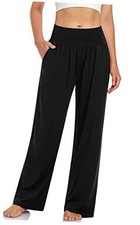 Women's Casual Loose Wide Leg Cozy Pants Yoga Sweatpants Comfy X-Large Black