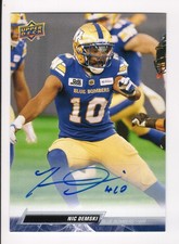 2023 UD CFL Nic Demski AUTOGRAPH #19 Winnipeg Blue Bombers Manitoba