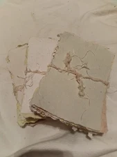 Textured Handmade Paper Sheets for Crafts, A5 Thick Rough Recycled Scra