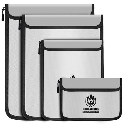 4 PCS Gray Fireproof Document Bag Waterproof Pouch Money Safe Legal A4 Size