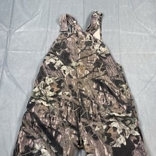 Vintage Mossy Oak Overalls Men's Large Brown Break Up Hunting Outdoor USA Made