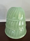 Fire King Jadeite Swirl Nesting Mixing Bowl Set 3 Bowls Oven Ware USA Vintage
