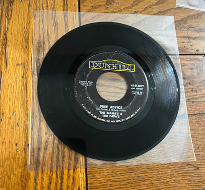 The Mamas & The Papas Dedicated To The One I Love/Free Advice 45RPM Dunhill
