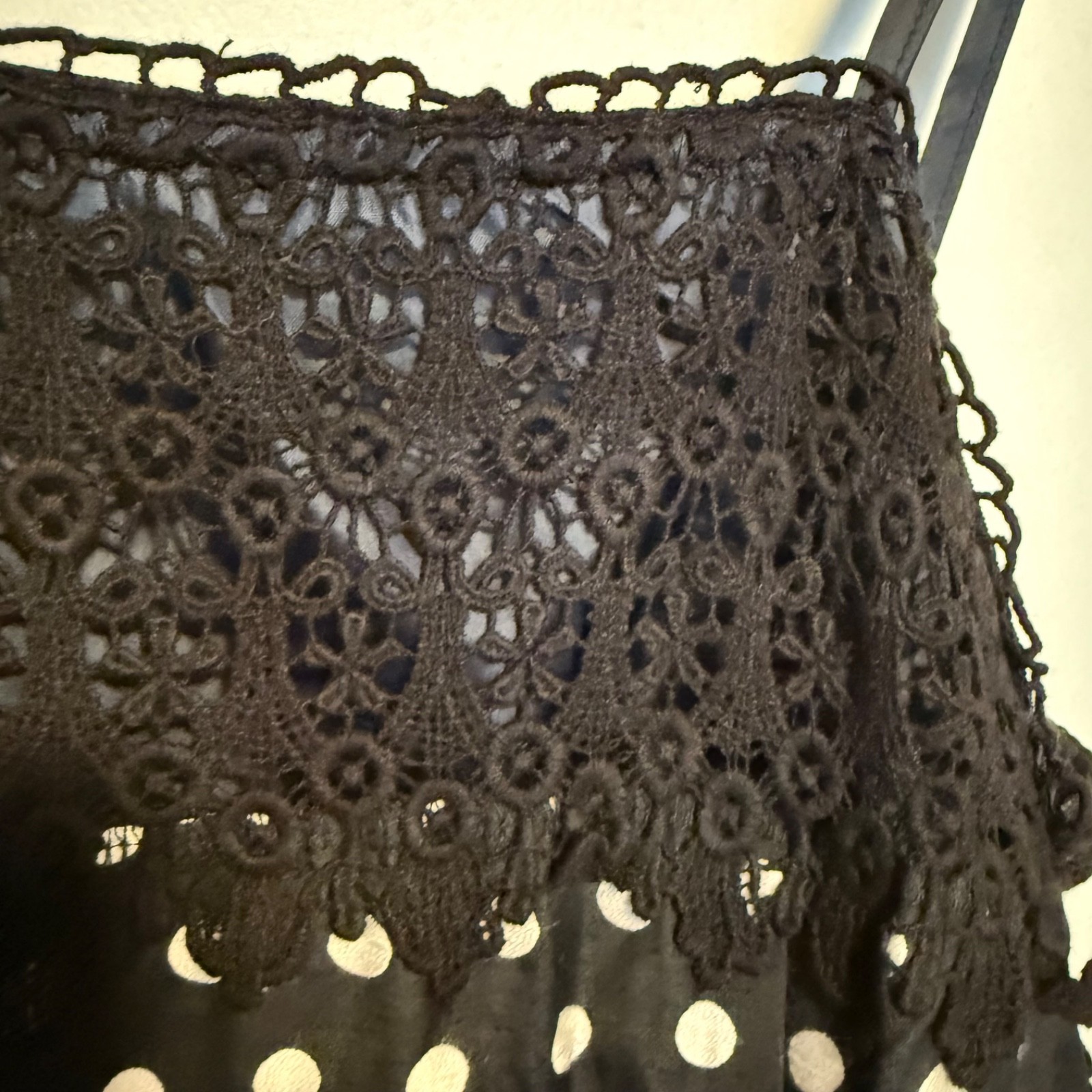 Anthropologie Comme Toi Polka Dot Dress Size Medium Black White image 2