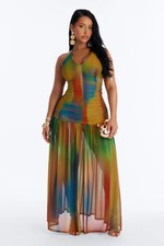 Emma Ombre Mesh Maxi Dress-Fashion Nova|48670