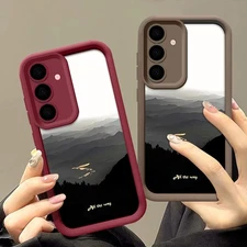 For Smausng S25 Edge S24 S23 FE A17 A35 Ultra Slim Ink Wash Painting Phone Cover