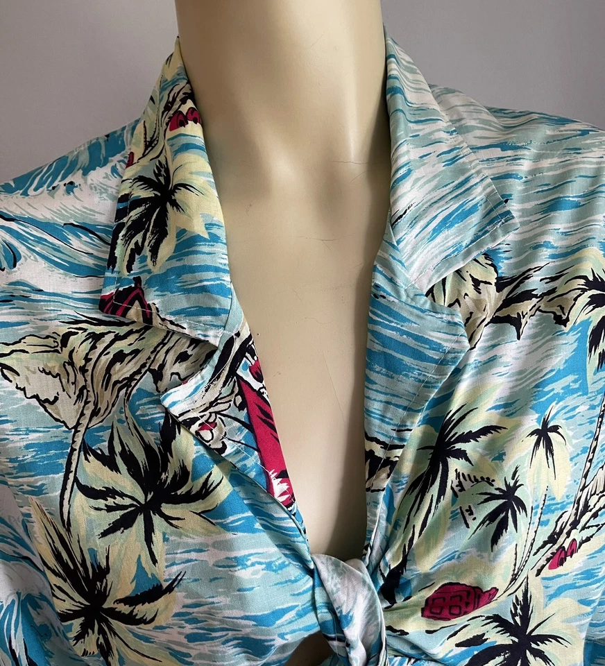 RARO 90’s Calvin Klein Rayón Océano Surf Playa Corbata Frontal Corte Pantalones Cortos Mameluco M Foto 4 de 4