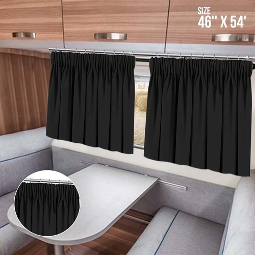 Blackout Curtains 2 Panels RV Caravans Dinette Kitchen Cafe Short Tier Curtains - Picture 14 of 40
