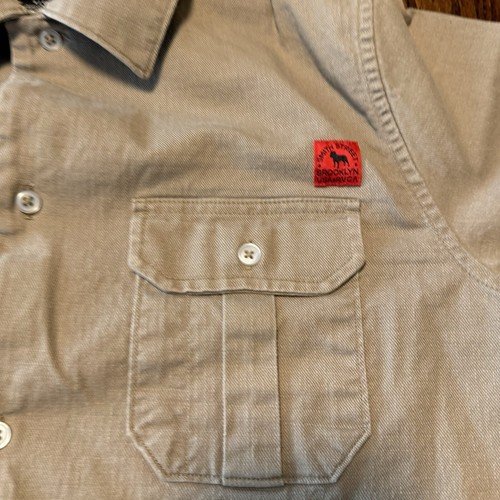 RVCA Smith Street Brooklyn USA Size Small Embroidered Khaki Long Sleeve Shirt - Picture 5 of 9