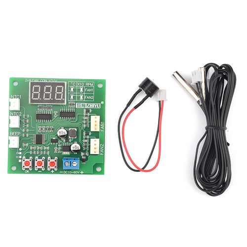 Modulo scheda regolatore velocità temperatura ventola PWM 4 fili dissipazione calore 2 vie - Foto 3 di 8