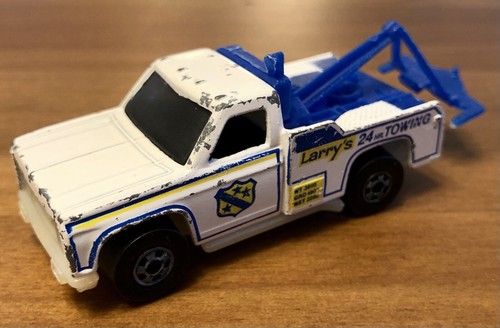 Camión grúa Hot Wheels White Ramblin' 1974 Larrys remolque Hong Kong LEER - Imagen 13 de 15