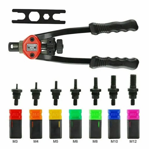 Manual Threaded Rivet Nut Gun with Nut 605 606 Dual Insert Manual Riveter - 第 1/30 張圖片