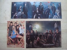 3 THE VAMPIRE DIARIES magazine poster centerfold LOT Ian Somerhalder Nina Dobrev
