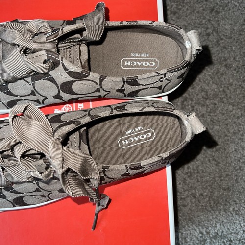 Coach Makayla Shoes New 12CM Spot Gloss Slate Sneakers 8.5 Q1956 Lace Up - 第 5/6 張圖片