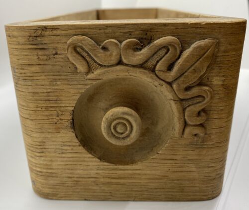 Antiker Jugendstil geschnitzte Holzkiste Blumenmotiv architektonisches Element 14,5" L - Bild 6 von 12