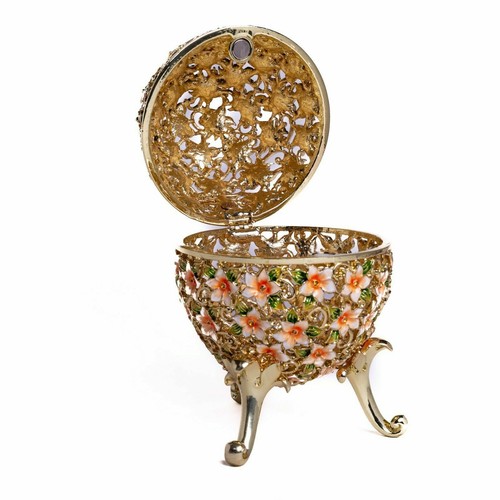 Gran caja de baratija de huevo Faberge hecha a mano por cristales... - Bild 5 von 8