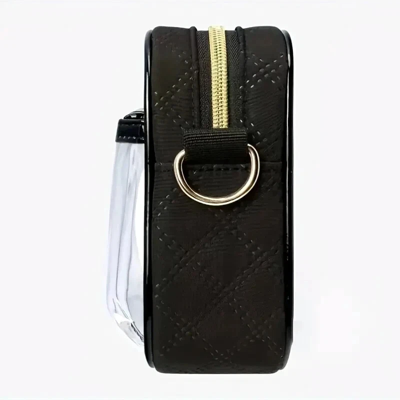 Clear Crossbody Purse Hand Bag-Stadium Approved Concerts-Quilted Trim Adj. Strap - Image 3 of 4