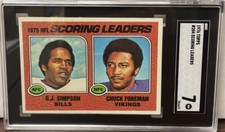 OJ SIMPSON/CHUCK FOREMAN 1976 Topps Scoring Leaders #204 SGC 7