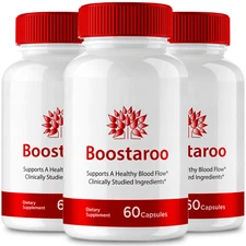 (3 Pack) Boostaroo, Boostaroo Male Virility Blood Flow Supplement (180 Capsules)