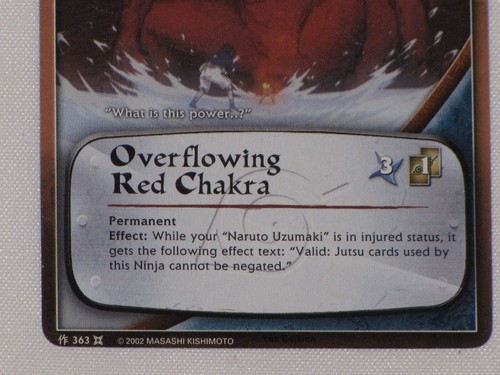 Naruto Overflowing Red Chakra M-363 1ª Edición CCG TCG Tarjeta Común - Imagen 3 de 24